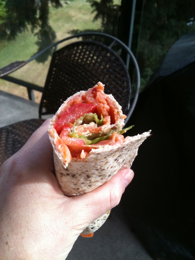 Salmon and creem cheese wrap